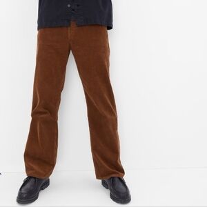 Guess Brown Wide Leg Corduroy Button Fly Pants Size Men's 38x32